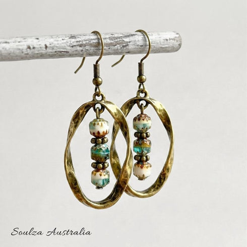 Ocean Reef Twisted Antique Bronze Earrings - Handmade by Soulza - SOULZA AUSTRALIA