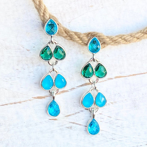 Blue Glass Boho Teardrop Earrings - SOULZA AUSTRALIA