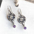 Purple & Silver Earrings - Etched Flower - SOULZA AUSTRALIA