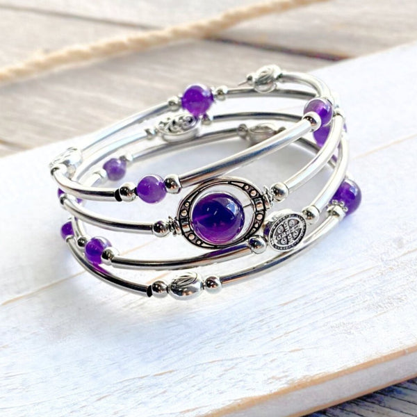 Amethyst Multilayer Boho Wrap Bracelet - SOULZA AUSTRALIA