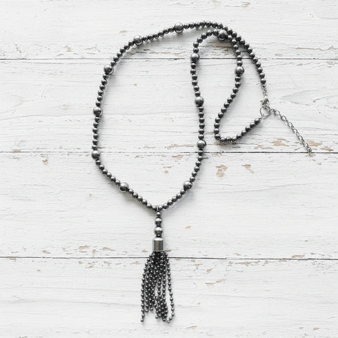 Silver Ball n Tassel Pendant - SOULZA AUSTRALIA