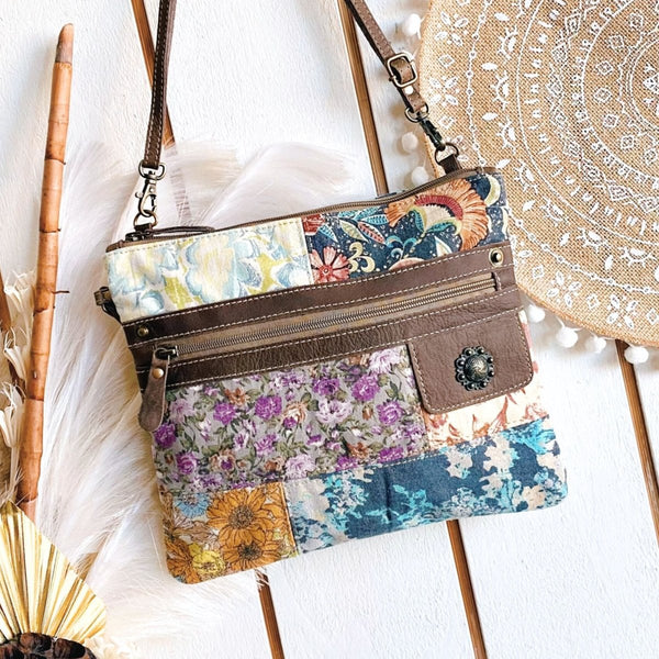 Floral Bouquet Patchwork Boho Canvas Bag - SOULZA AUSTRALIA