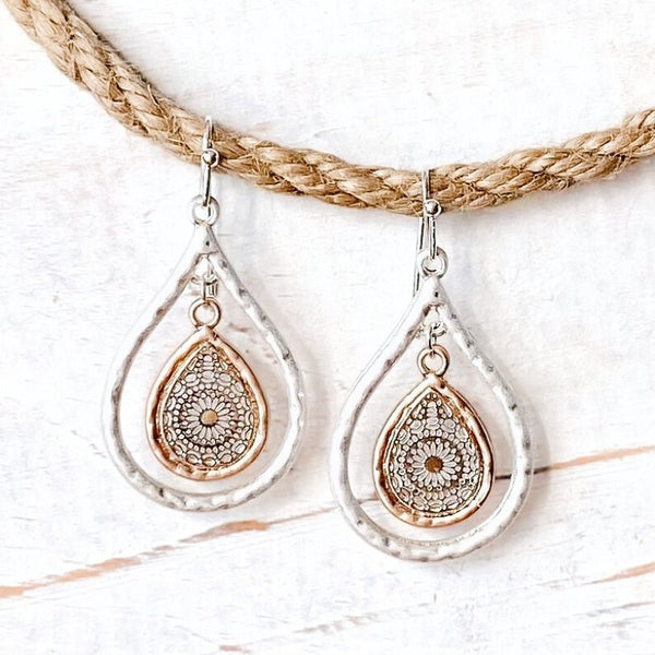 Moroccan Filigree Gold & Silver Earrings - SOULZA AUSTRALIA