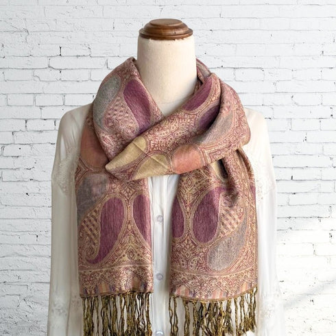 Pink Mix Paisley Pashmina Scarf - SOULZA AUSTRALIA