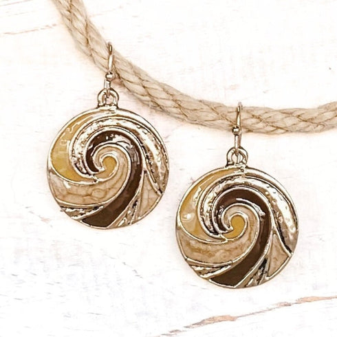 Gold n Brown Swirl Earrings - SOULZA AUSTRALIA