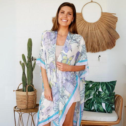 Blue n Purple Mandala Kimono - SOULZA AUSTRALIA
