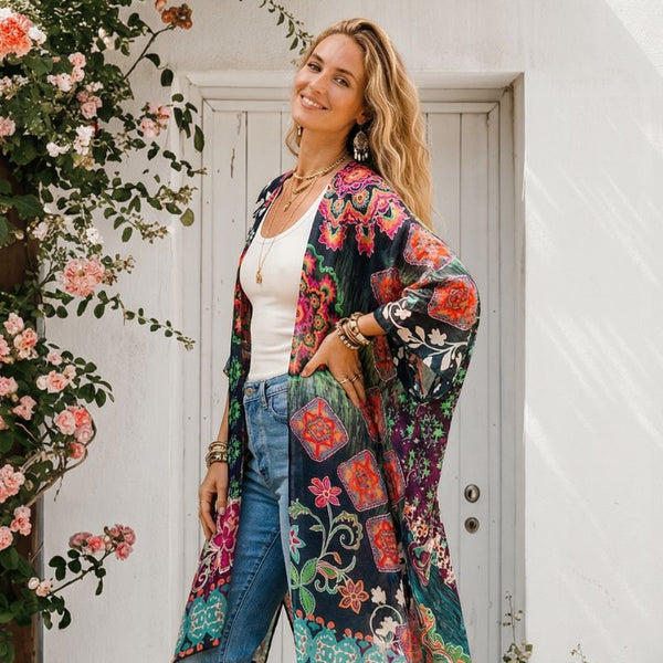 Magenta Bohemia Kimono - SOULZA AUSTRALIA