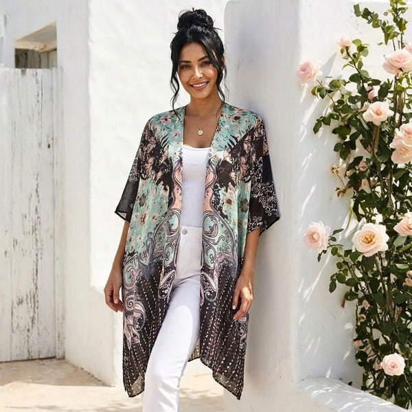 Midnight Mint Bohemia Kimono - SOULZA AUSTRALIA