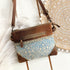 Blue Mosaic Leather & Canvas Crossbody Bag - SOULZA AUSTRALIA