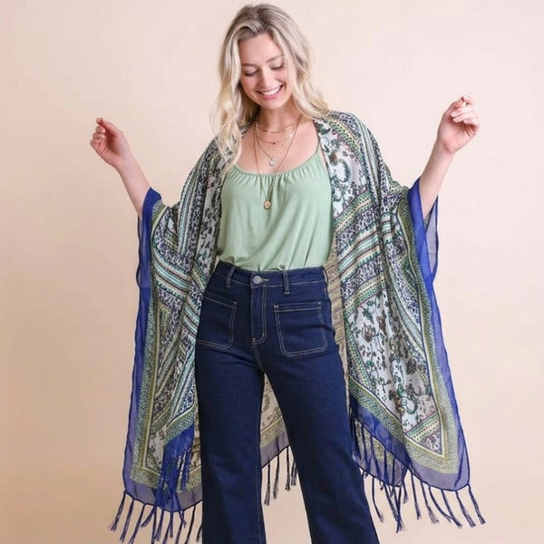 Diamond in Blue Bohemia Kimono