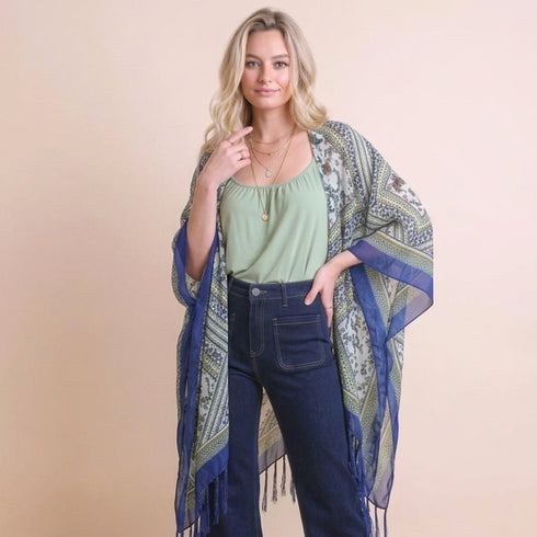 Diamond in Blue Bohemia Kimono