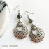 Black Disco Abalone Hammered Bead Earrings - Handmade by Soulza