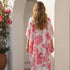 Pink Rose Boho Style Fabric Kimono