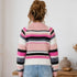 Blush Camellia Cropped Stripe Knit Jumper