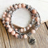 Boho Pink Zebra & Silver Soulza Bead Bracelet Set