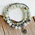 Boho Amazonite Stone & Silver Bead Bracelet Set