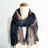 Indigo n Mocha Triple Ruffle Scarf