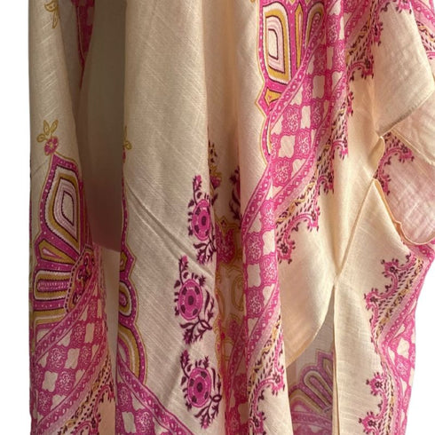 Strawberries & Cream Pink Floral Kimono | Women's Lightweight Cardigan Top