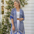 Blue & White Diamond Boho Style Kimono | One Size Light Jacket