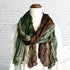Two Tone Green & Brown Ruffle Scarf - SOULZA AUSTRALIA