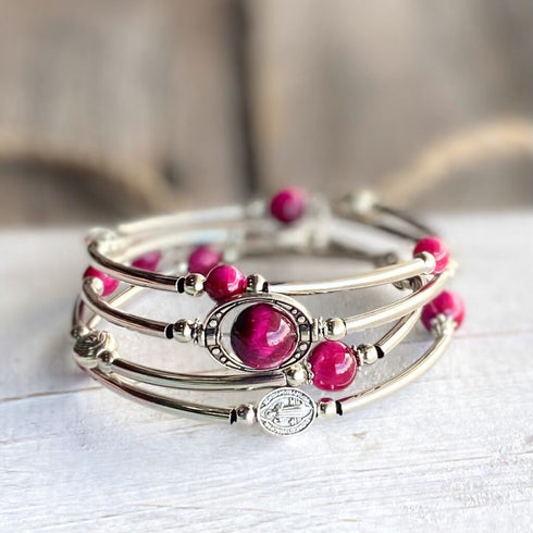 Rose Tiger Eye Multilayer Boho Wrap Bracelet - SOULZA AUSTRALIA