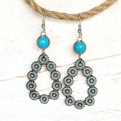 Turquoise Floral Posy Earrings - SOULZA AUSTRALIA