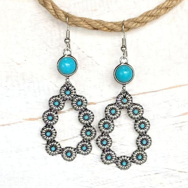 Turquoise Floral Posy Earrings - SOULZA AUSTRALIA
