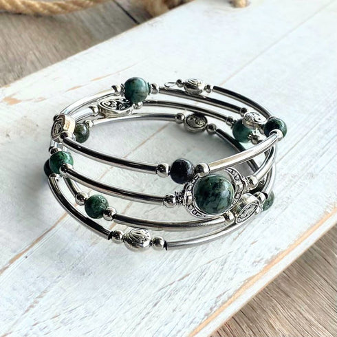 Green Turquoise Multilayer Boho Wrap Bracelet - SOULZA AUSTRALIA