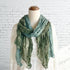 Boho Forest Pale Green & Blue Ruffle Scarf - SOULZA AUSTRALIA