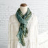 Boho Forest Pale Green & Blue Ruffle Scarf - SOULZA AUSTRALIA