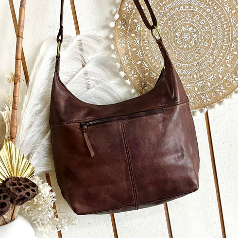 Kara Vintage Brown Boho Leather Bag - SOULZA AUSTRALIA