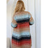 Umber Sunset Patterned Long Knit Cardigan - SOULZA AUSTRALIA