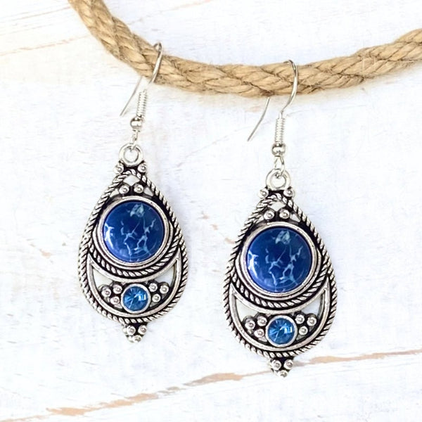 Blue & Silver Bohemian Earrings