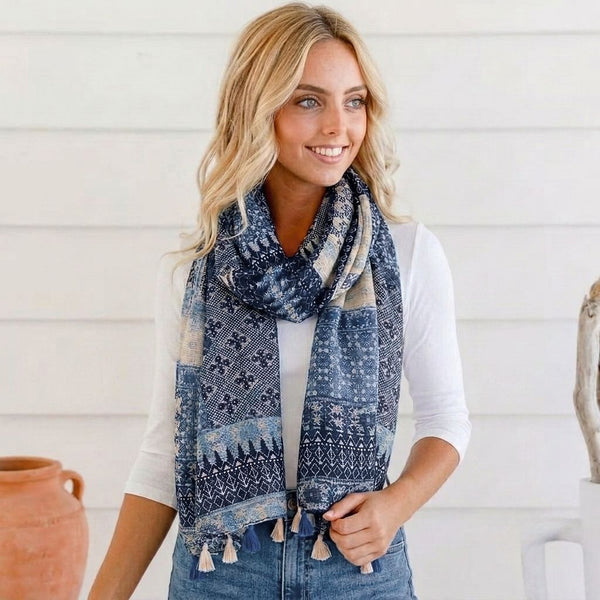 Midnight Blue Bohemia Scarf