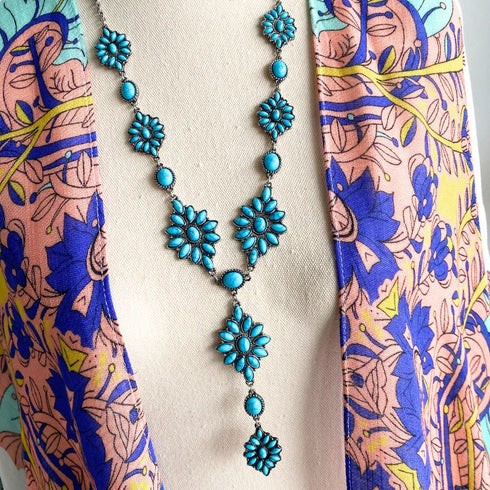 Verity Bohemia Flower Turquoise Necklace