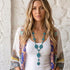 Verity Bohemia Flower Turquoise Necklace