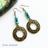 Ocean Blue & Brass Czech Glass Bead Mandala Earrings - Handmade by Soulza - SOULZA AUSTRALIA