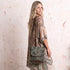 Forest Boho Canvas n Leather Messenger Bag