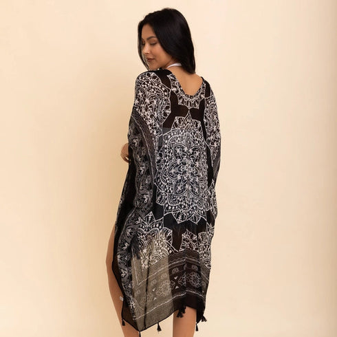 Black Tassel Mandala Kimono