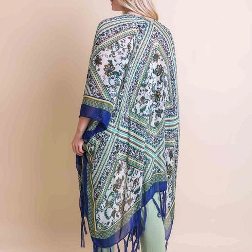 Diamond in Blue Bohemia Kimono - SOULZA AUSTRALIA