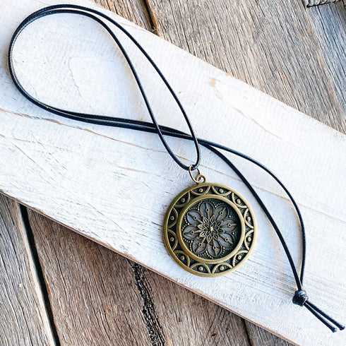 Boho Vintage Antique Bronze Medallion Pendant - SOULZA AUSTRALIA