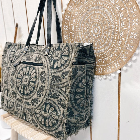 Celestial Charcoal Weekender Overnight Tote Bag - SOULZA AUSTRALIA
