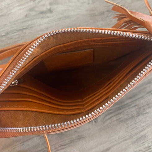 Vintage Tan Boho Mandala Crossbody Bag