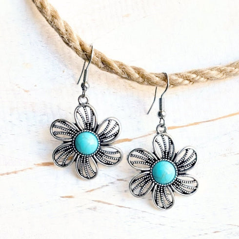 Boho Turquoise Flower Droplets - SOULZA AUSTRALIA