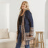 Plus Size Aztec Navy Patterned Long Knit Cardigan - SOULZA AUSTRALIA