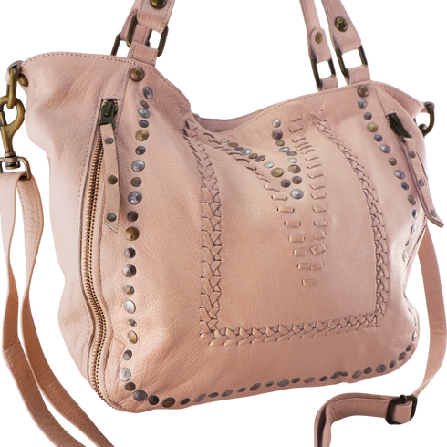 Cadelle Leather Misty Rose Boho Bag - SOULZA AUSTRALIA