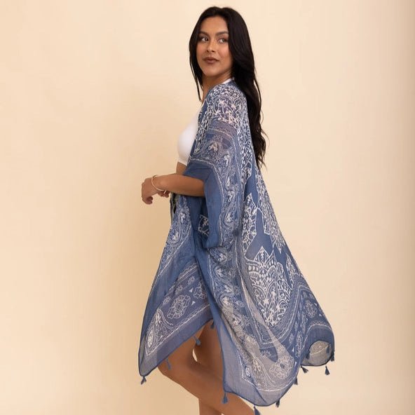 Blue Tassel Mandala Kimono - SOULZA AUSTRALIA