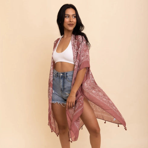 Rose Tassel Mandala Kimono