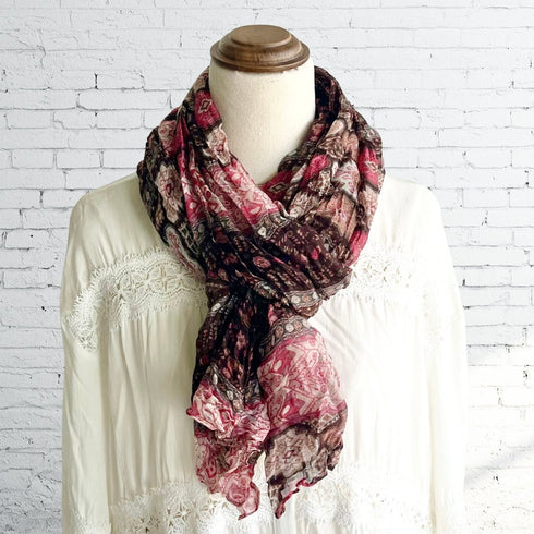 Bohemia Dusty Rose Ruffle Fabric Scarf - SOULZA AUSTRALIA
