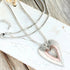 Contempo Rose Gold n Matte Silver Heart Pendant Necklace